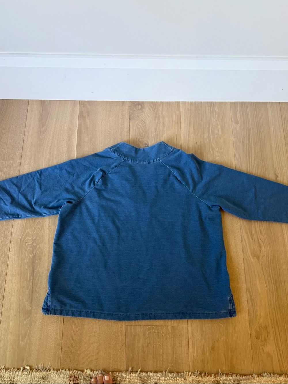 Pure J Jill Indigo French Terry crossover V-neck pullover top- Size XL - Picture 2 of 5